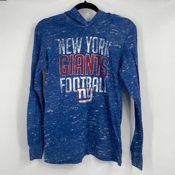 NFL New York Giants Football Pull Over Hooded Long Sleeve Shirt - Picture 1 of 9